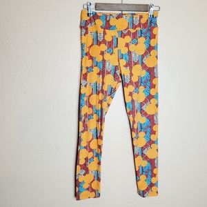Vibrant aztec mickey mouse leggings